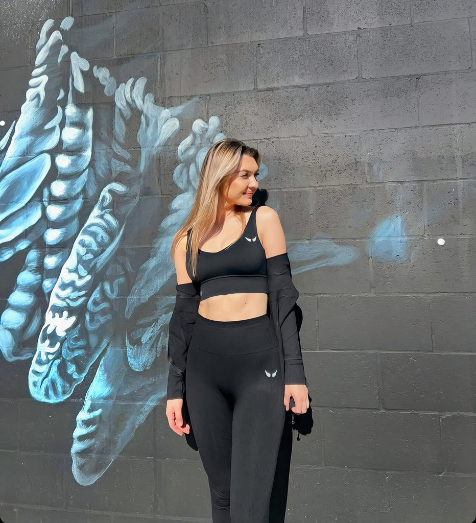 Micro influencer Seamless Black Leggings