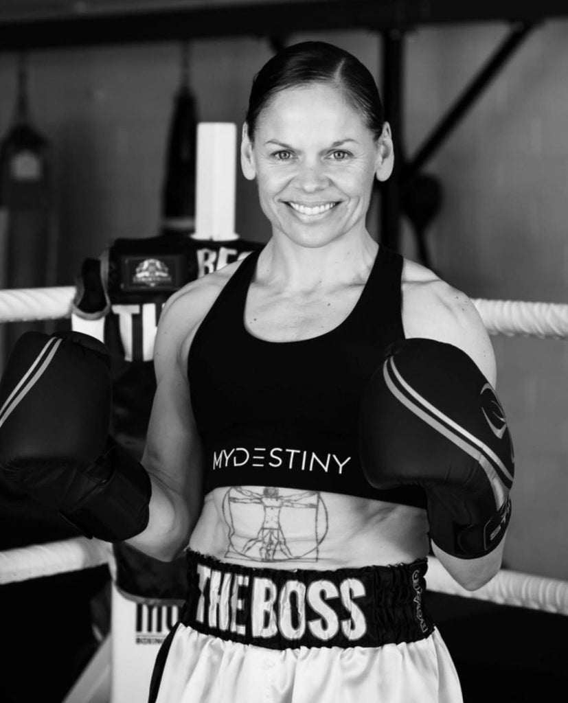 Muay Thai Winning boxer in My Destiny sports bra